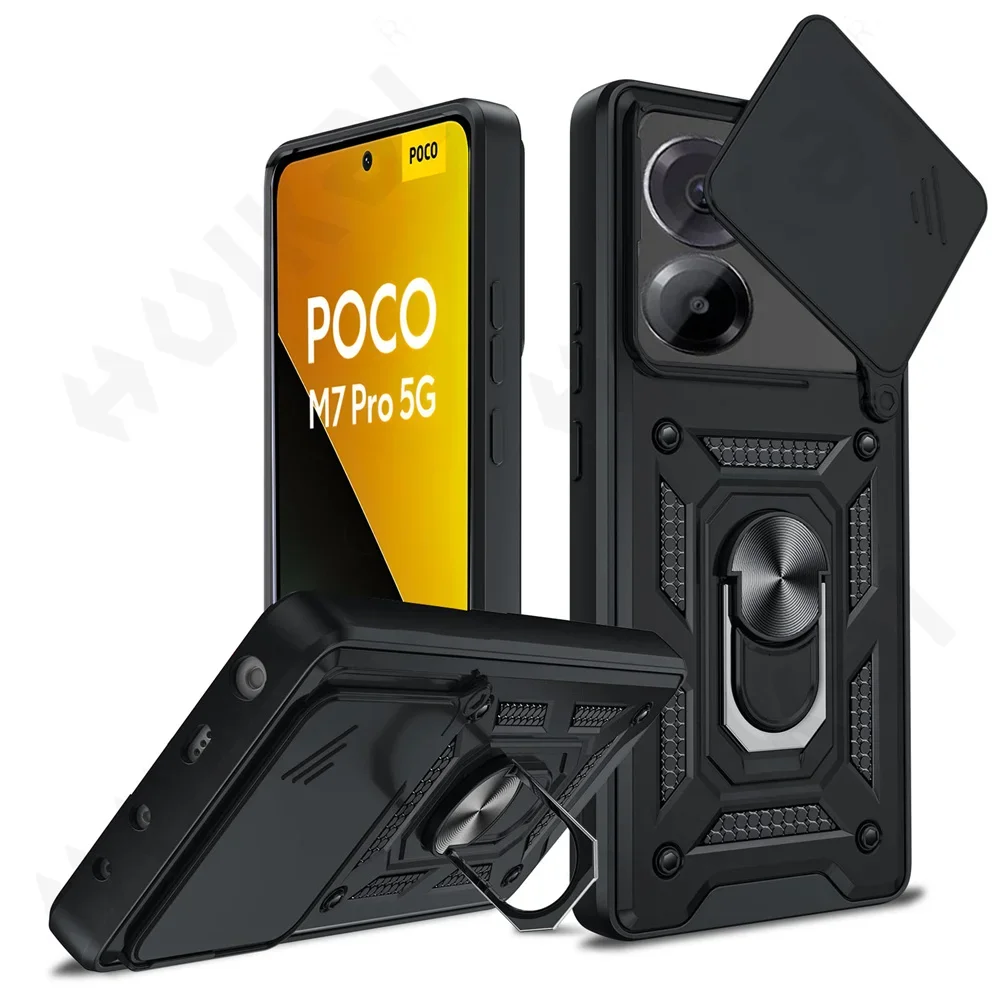 Slide Camera Protector 360° Ring Armor PC Hard Case Cover