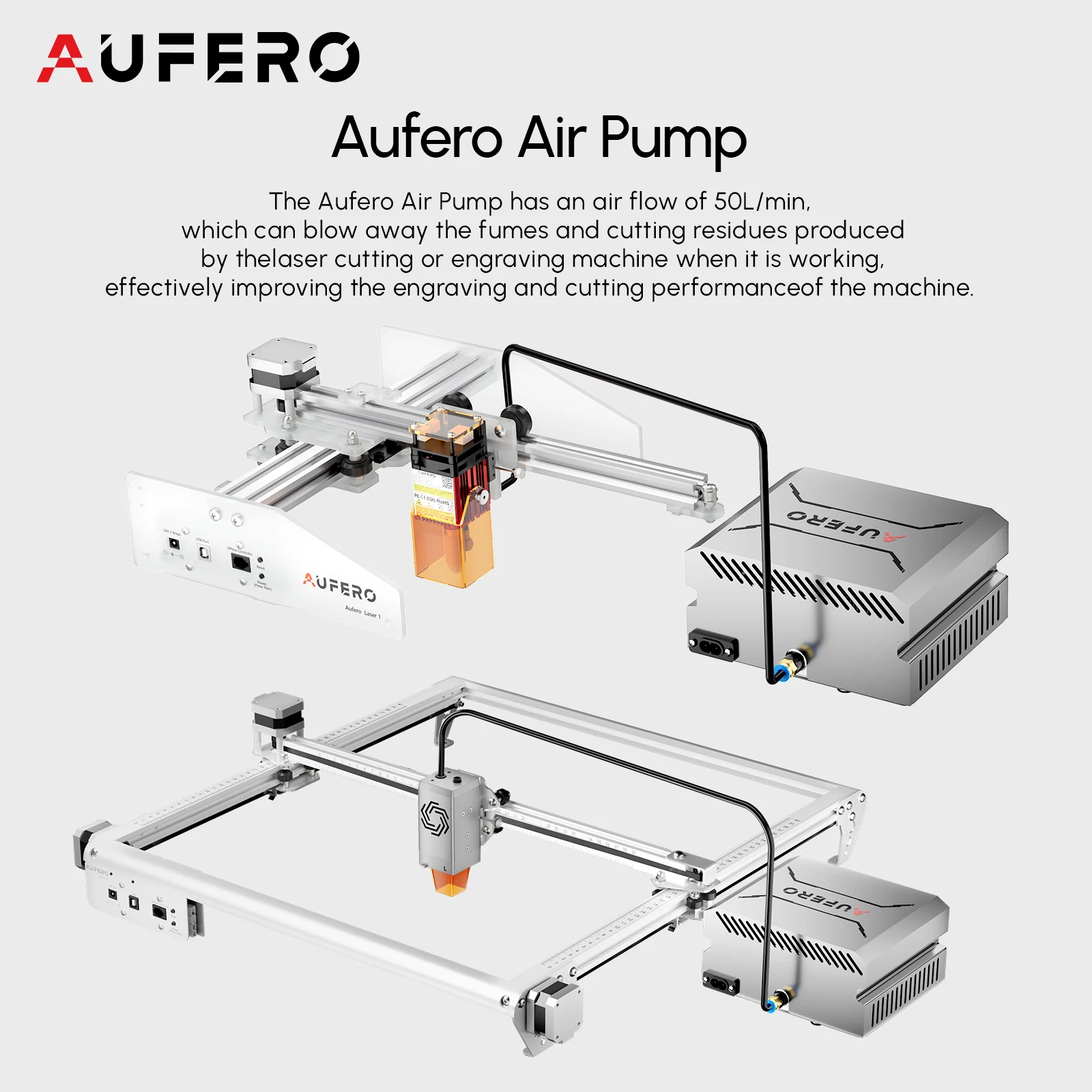 Air Assist Pump 50L/min Airflow Air Pump for Laser Engraving Machine  Removing Smoke Low Noise Low Vibration - AliExpress