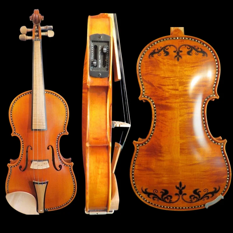 

Baroque style SONG brand art inlay/drawing electric & acoustic violin 4/4 #11691