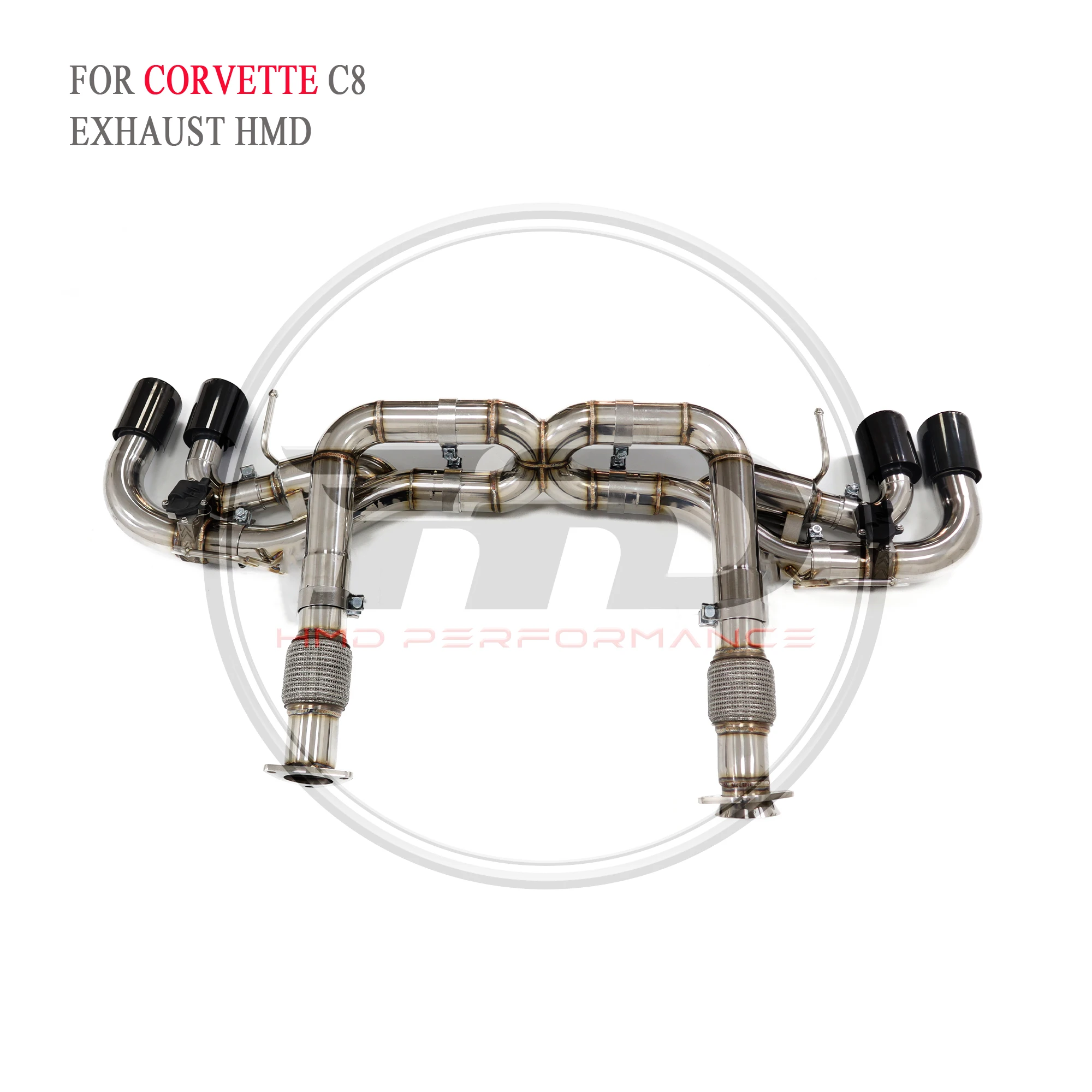 HMD Exhaust System For Corvette C8 Exhaust Catback Stainless Steel Material Bright Surface Valve Control