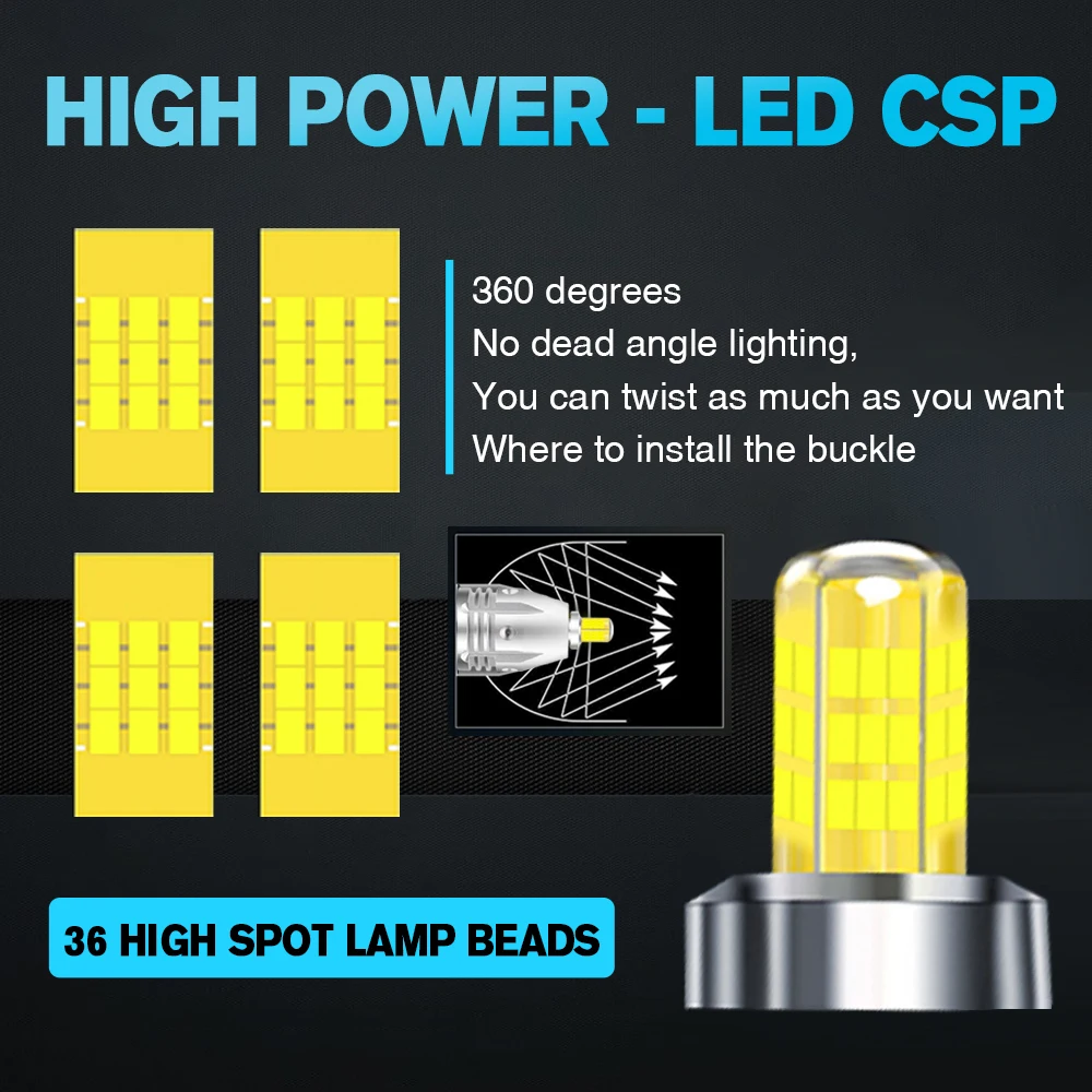 2504 PSX24W LED Fog Light Bulbs HB4 LED 12276 6000K Xenon White 360-degree Illumination Non-polarity DRL 5202 led H11 Fog Lights