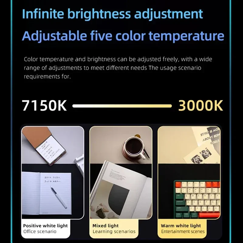LED Monitor Light Bar Computer Screen Hanging Lights RGB Atmosphere Dimming Table Lamp Work Study Read Gaming Lighting 18-60cm 6