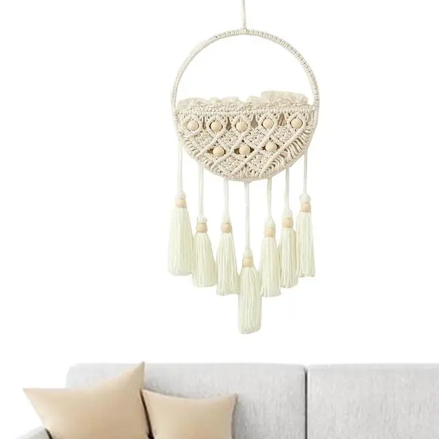 Kézzel Szőtt Gobelinn Nettó Tárolózsák Szárított Virágfal Dekoráció Kreatív Száraz Virág Zseb Barkács Elrendezés