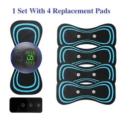 Compact EMS Electric Neck and Body Massager for Muscle Relaxation and Pain Relief (1 machine 4pads)