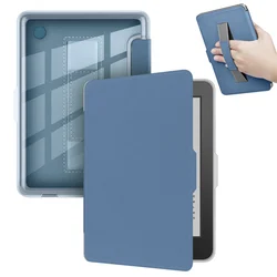 Clear Protective Acrylic Case with Hand Strap for Kobo Clara 6'' E - Readers (Dark Blue)