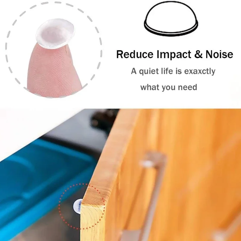 Clear Adhesive Drawer Bumpers Pads Silicone Self Adhesive Cabinet Door Bumpers Round Cutting Boards Sound Dampening Rubber Feet