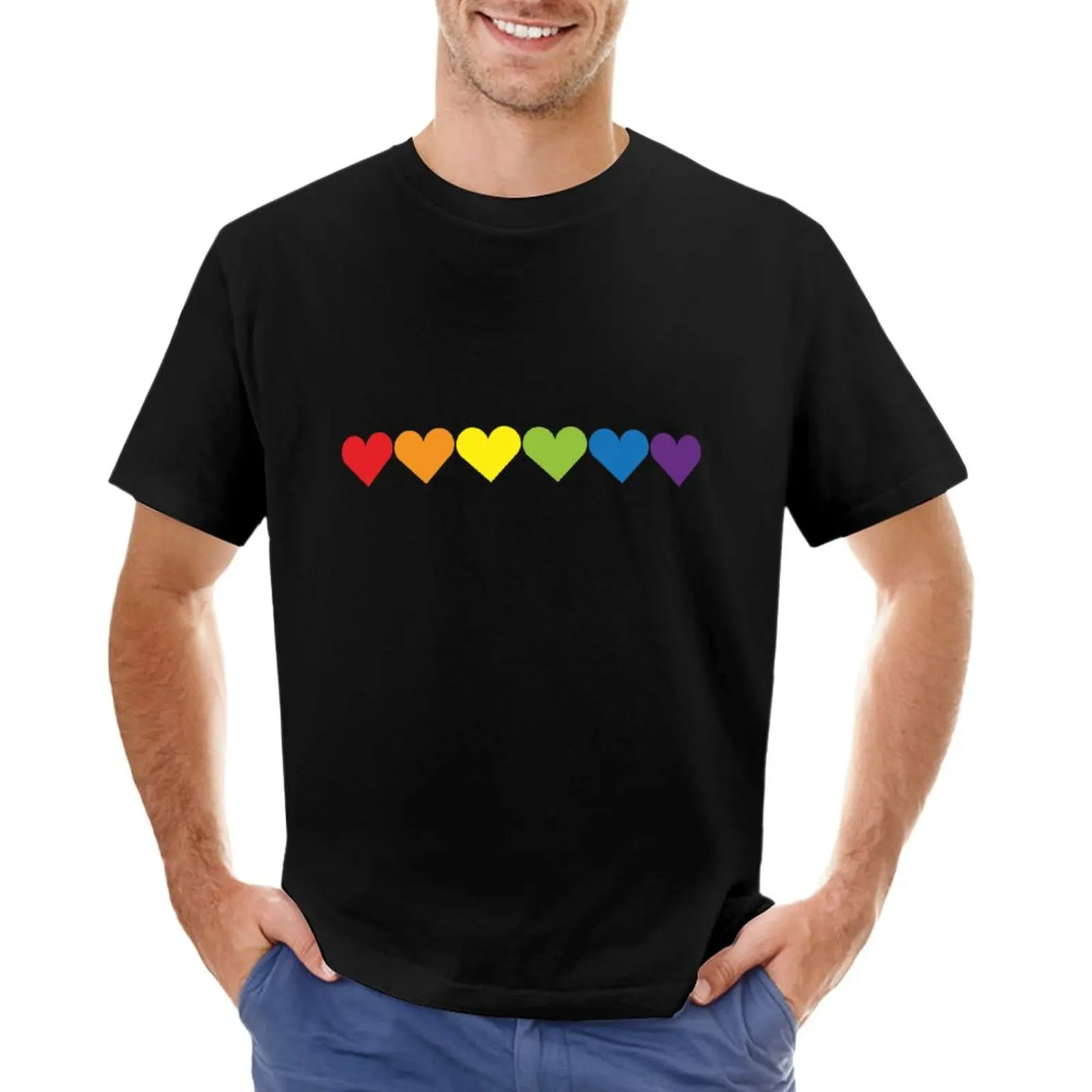 

Pride Hearts T-Shirt blacks kawaii clothes cute clothes vintage mens cotton t shirts