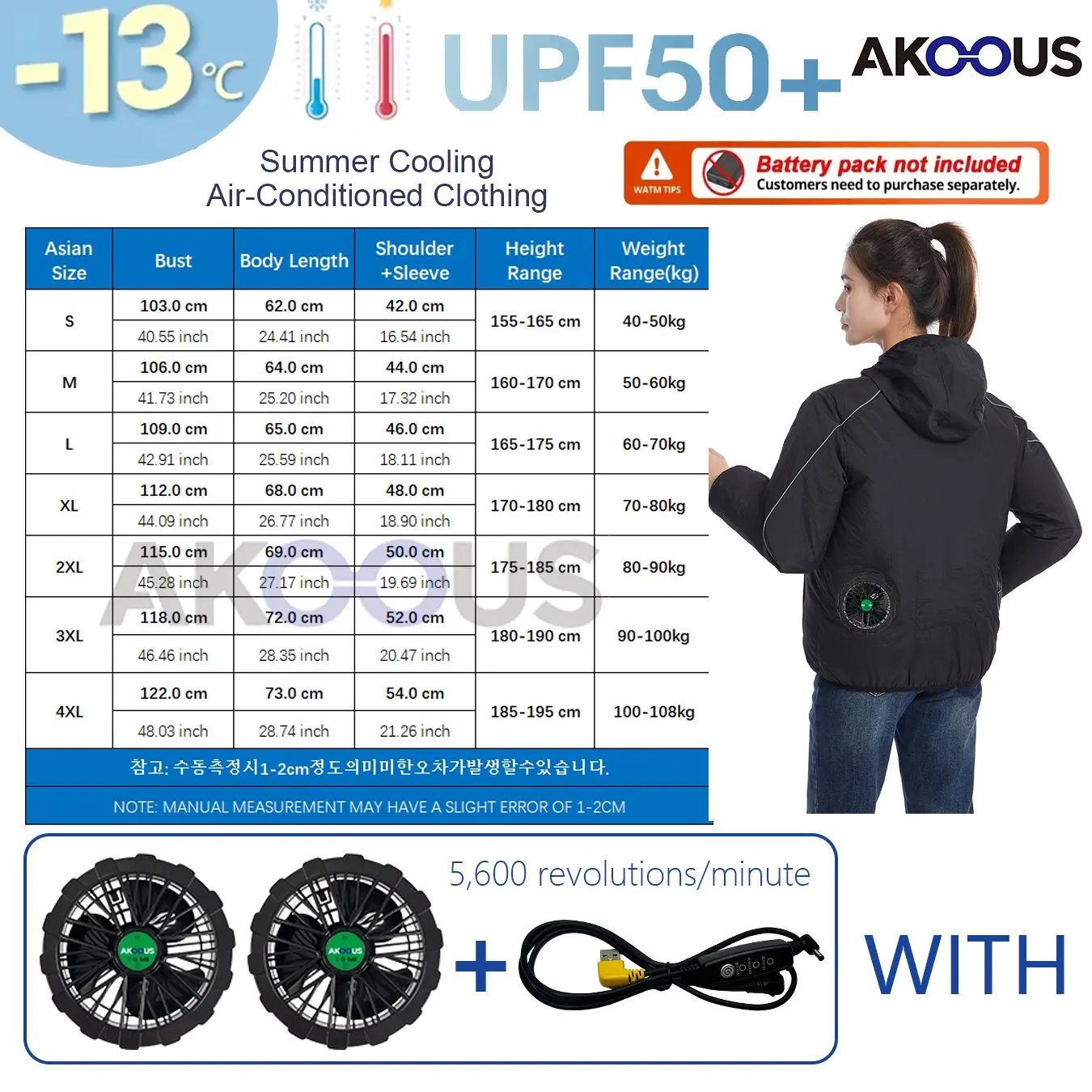 12V/5V USB 듀얼 팬 냉각 에어컨 재킷, 경량 후드형 자외선 차단 코트, 통기성 야외 낚시 사이클링 C
