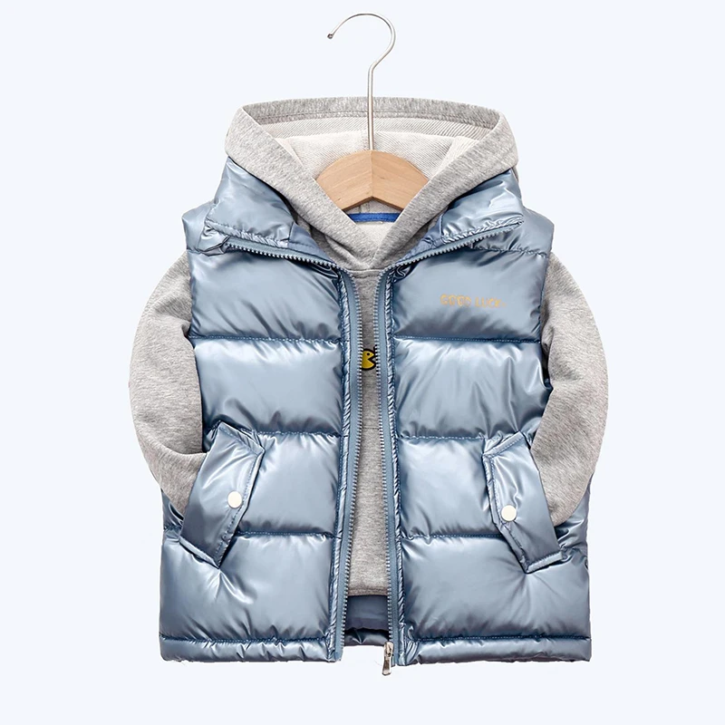 Autumn Winter Children Sleeveless Vest Coats 3-10 Years Boys Girls