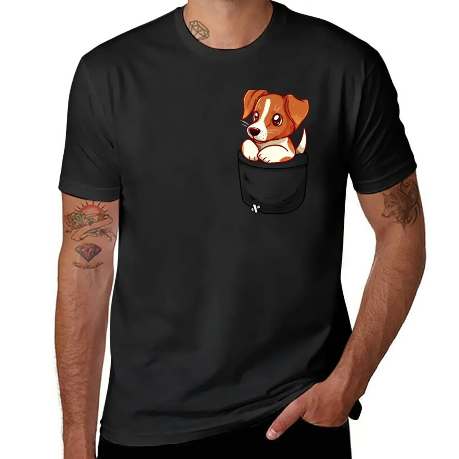 Pocket Cute Jack Russell Terrier T-Shirt Camicetta Hippie Clothes Plus Size Top Abbigliamento Per Uomo