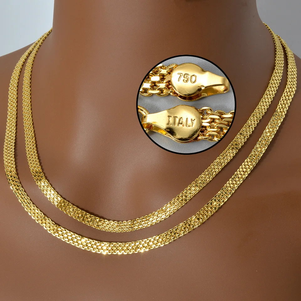 ZEA Dear Simple Hip Hop Necklace 6mm Italian 750 Luxury 18k Gold