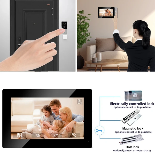 4 Wired Video Intercom System RFID Unlock Camera Doorbell with 7 Inch Screen Night Vision Home Door Bell for Villa M72T 3