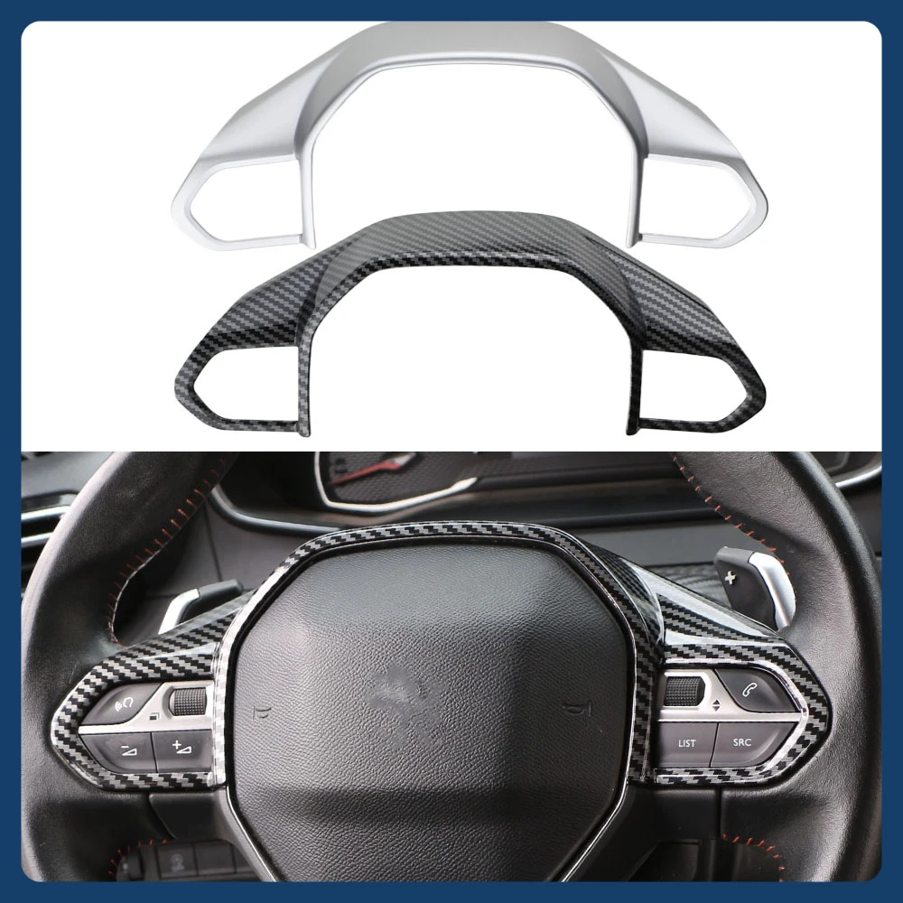 Auto Lenkrad Taste Panel Trim Abdeckung für Peugeot 2008 208 E2008 E208 2020 2021 2022 2023 2024 Zubehör