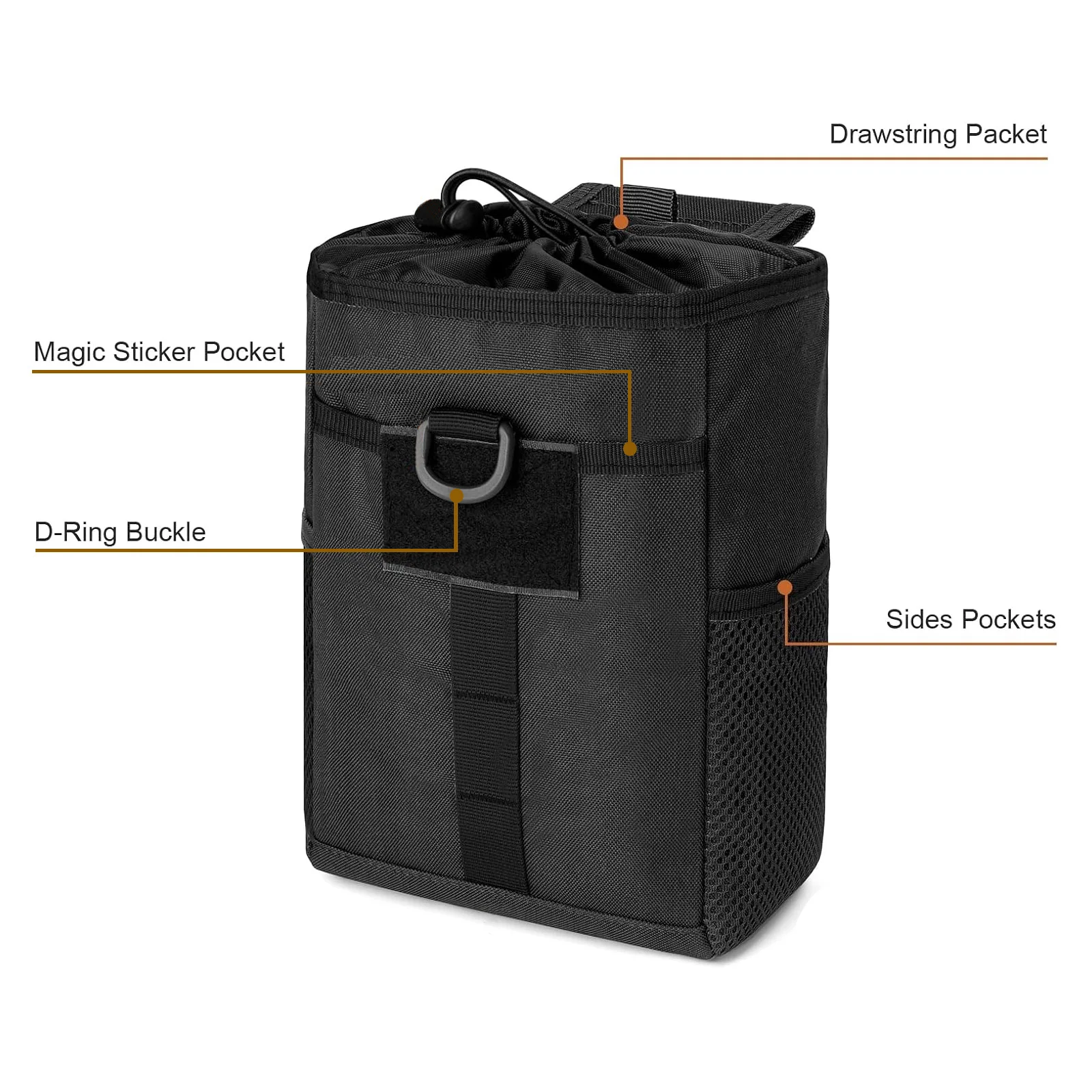 Tactical Molle Dump Pouch Roll-Up Drawstring Magazine Utility Pouch Folding Dump Bag Military Belt Ammo pouch