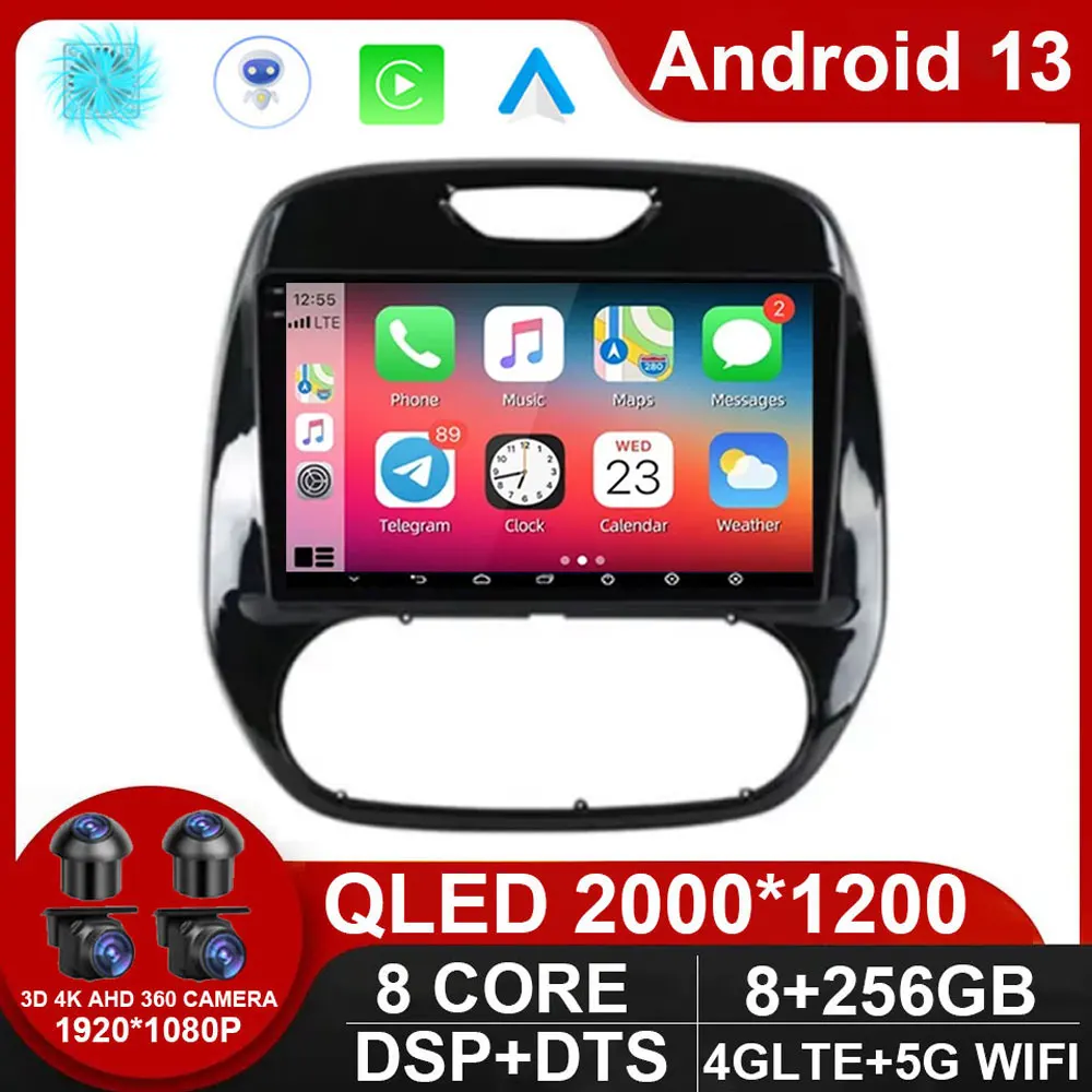 

Android 13 Auto Radio For Renault Captur CLIO Samsung QM3 2011 - 2018 Stereo Carplay GPS Navigation System NO 2 din DSP DVD HU