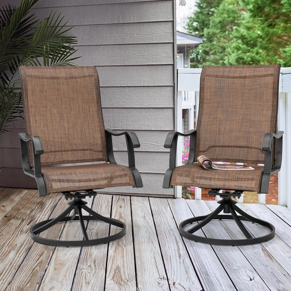 Outdoor Swivel Rocker Dining Chairs Set of 2 1