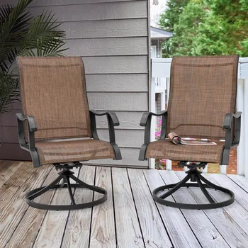 Outdoor Swivel Rocker Dining Chairs Set of 2 1