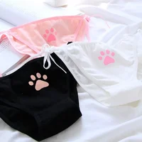 Femmes Sexy réglable pansement Lolita culotte taille basse Lingerie mignon griffe slips Animation fille Kawaii chat patte motif sous-vêtements 5