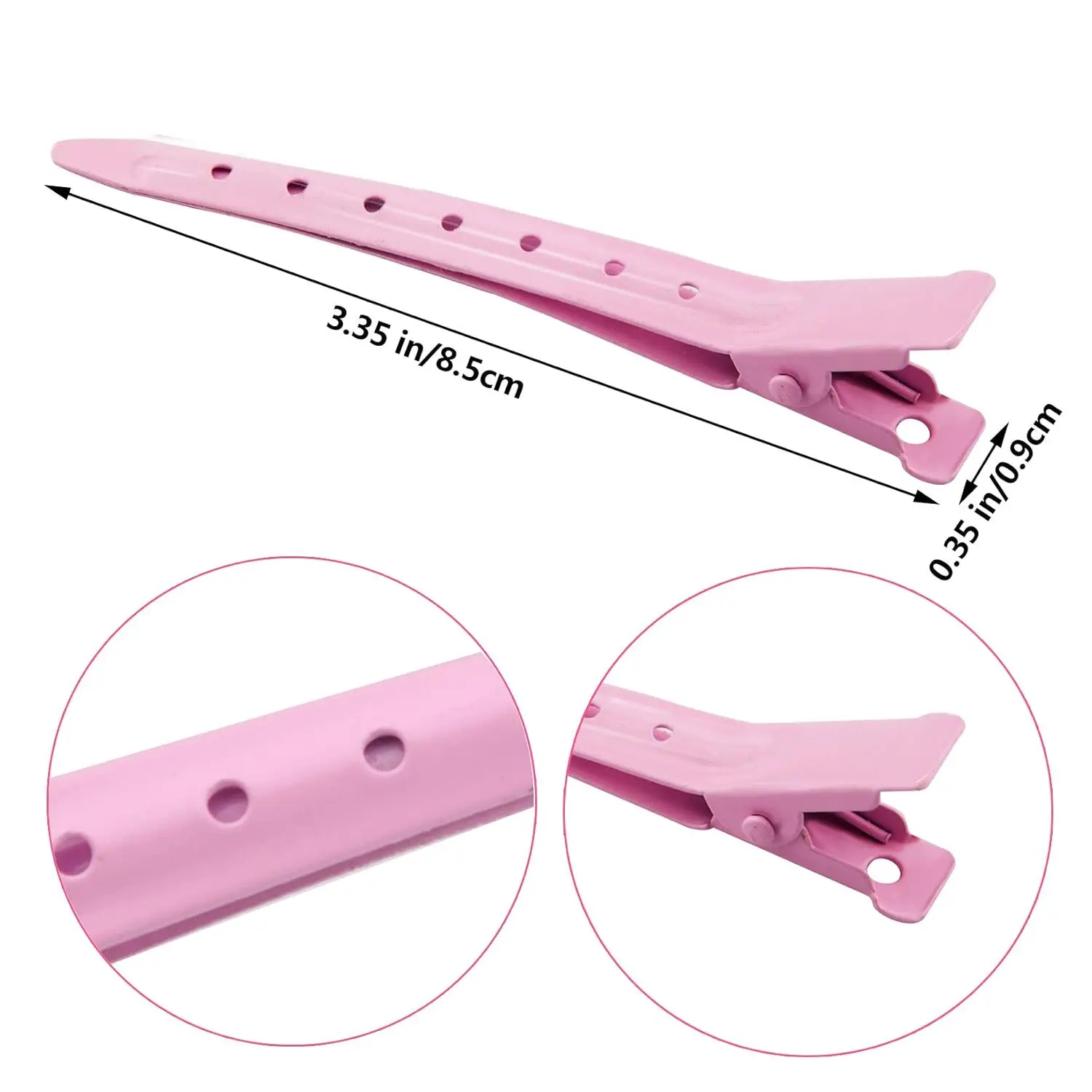 Hair Clips 20 Pcs Duck Bill Clips Rustproof Metal Alligator Curl Clips with Holes for Hair Styling Coloring wig tool