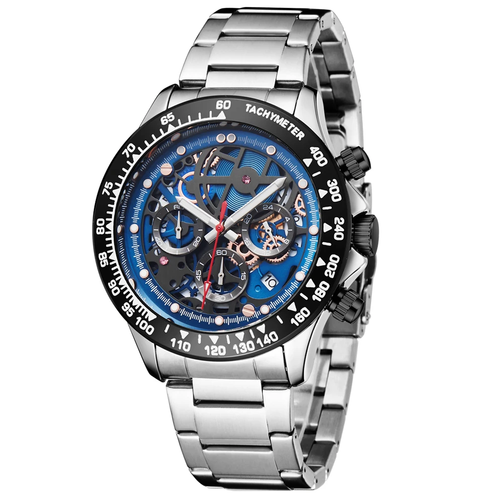 Premium Stainless Steel Luxury Quartz Waterproof Date Wristwatch