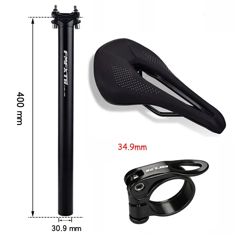 サドル　シートポスト　セット 自転車のサドルポストセット,自転車のシートポストセット,黒,赤