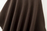 ETJ 2025 women's new fashion oversized loose version of the round neck cape sweater solid color bat sleeve sweater - Image 4