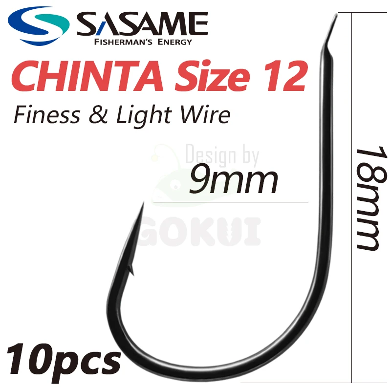 SASAME Chinta Finess Fishing Hook High Carbon Steel Japan Original Fishhook  Barbed Finess Shank Flatted Fishing Accessories - AliExpress