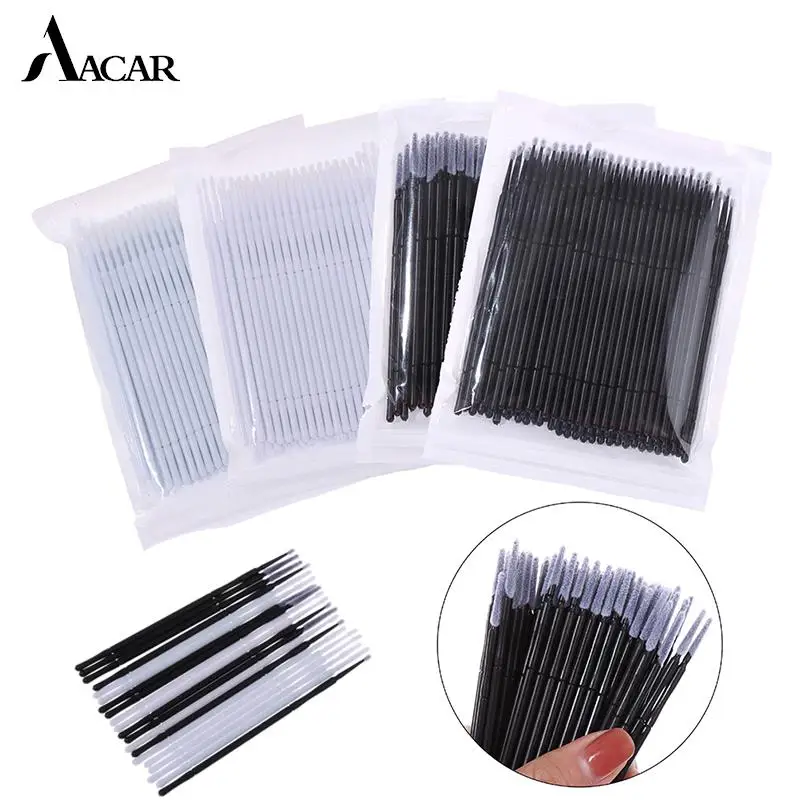 

100Pc Disposable Eyelash Microbrushes Swab Brushes Eyelash Extension Tool Individual Applicators Makeup Eyelashes Removing Brush