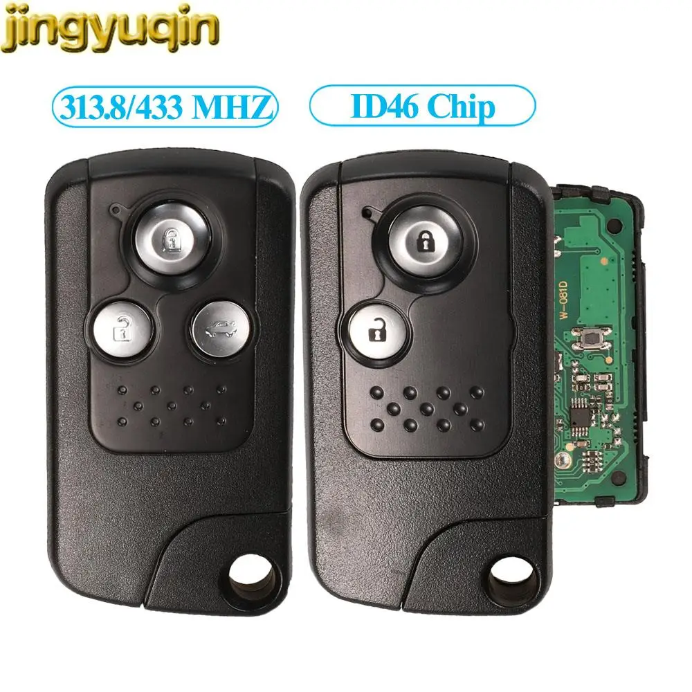 

Jingyuqin 2/3 Buttons Remote Car Key Control 313.8/433MHZ ID46 Chip For Honda CR-V Accord VIII Civic Odyssey Smart Keyless Entry