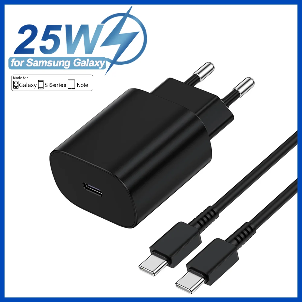 PD 25W Fast Charger USB Type C Quick Charging For Samsung GalaxyS24 S23 S22 Ultra Note iPhone USB Type C Cable Quick Charge Plug BEST SELLERS