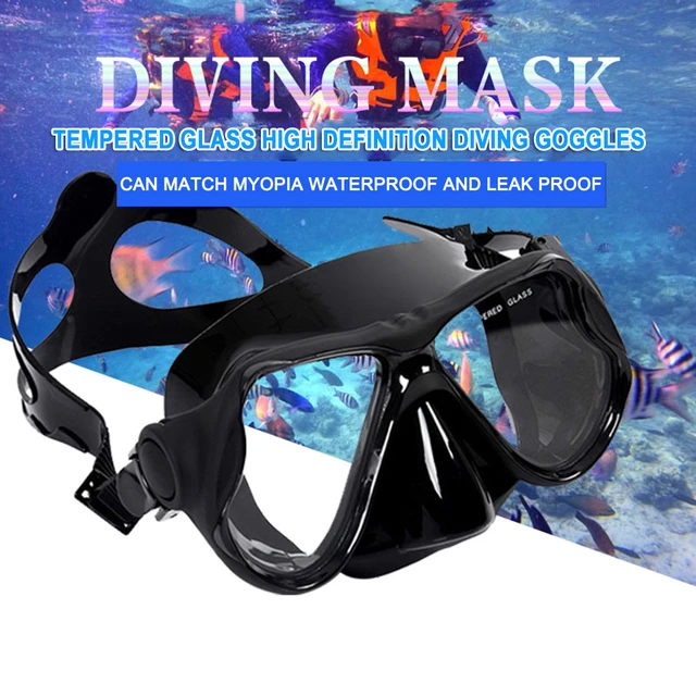Masque de plongée de plongée pour enfants, masque de natation panoramique  180 lunettes de natation en verre trempé anti-buée avec couvercle de nez