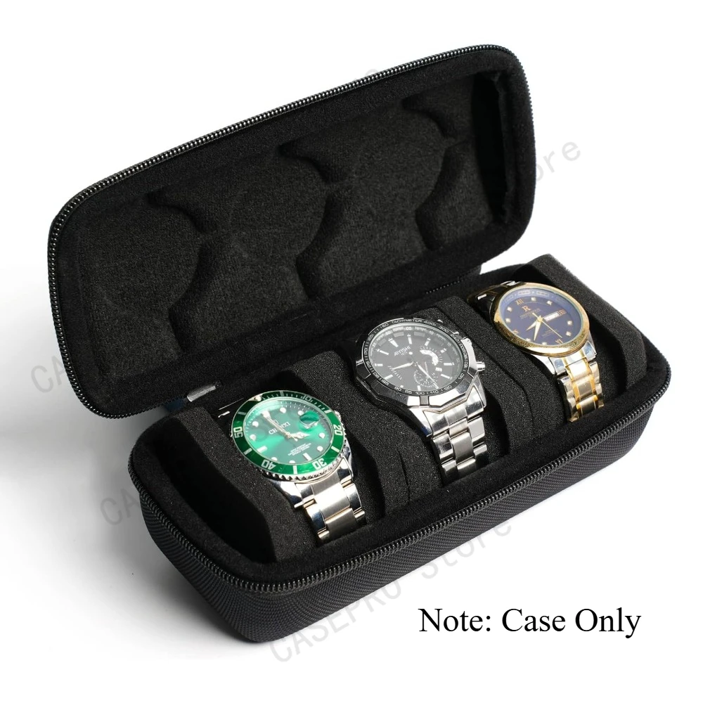 Luxury Shock-Resistant Watch Travel Case with Secure 3-Slot Storage
