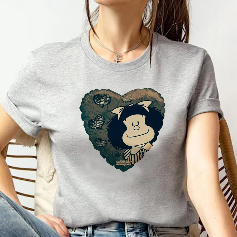 

Mafalda t-shirts women graphic funny anime top female y2k 2000s harajuku clothes