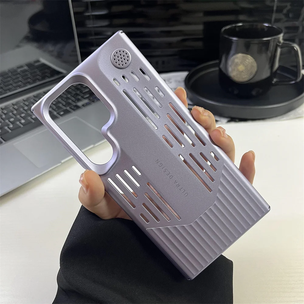 Luxurious Metallic Heat-Dissipating Shockproof Phone Case with Blade Design