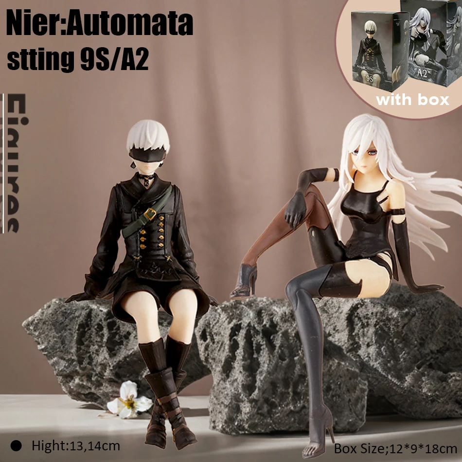 ニーアオートマタ　フィギュア　9S　A2 Nier Automata A2 9S Sitting Position Game Figure Mechanical