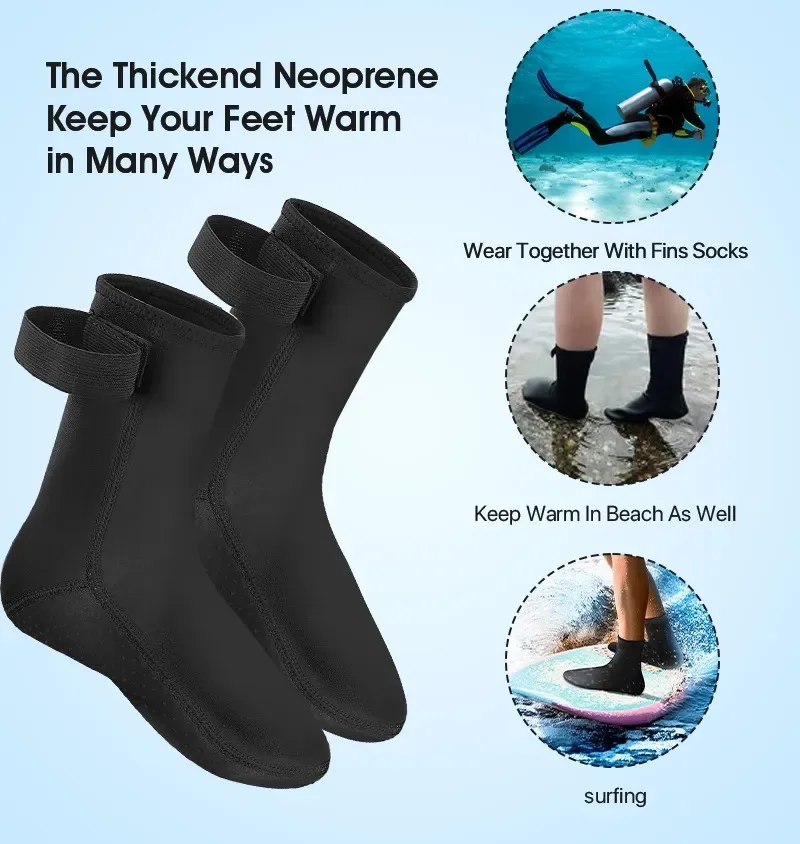 3mm Neoprene Diving Socks Wetsuit Men Women Surf Shoes Thermal Quick Dry Non-slip Swimming Boots Aqua Shoes Warm Beach Sock