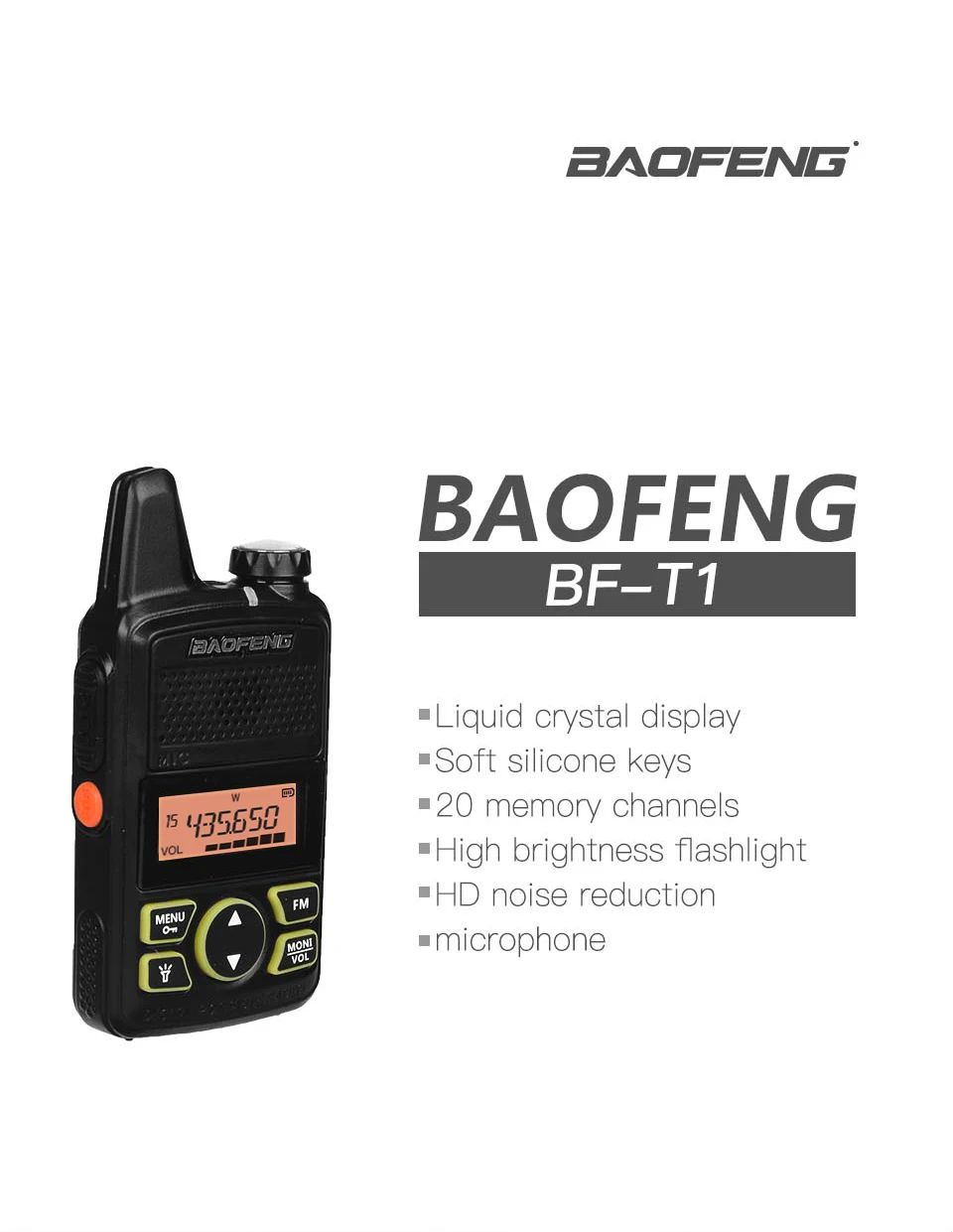 baofeng walkie talkie 2pcs Baofeng Original Mini Walkie Talkie BF-T1 Handheld Two-way Radio Portable Ham FM CB Radio UHF 400-470MHz Wireless Intercome walki talki