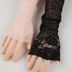 Lace Ice Silk Arm Cover Scar Gloves Elbow Sleeve Cuff Fake Sleeve Female Thin Section Cutout Summer Sunscreen Elastic Gloves