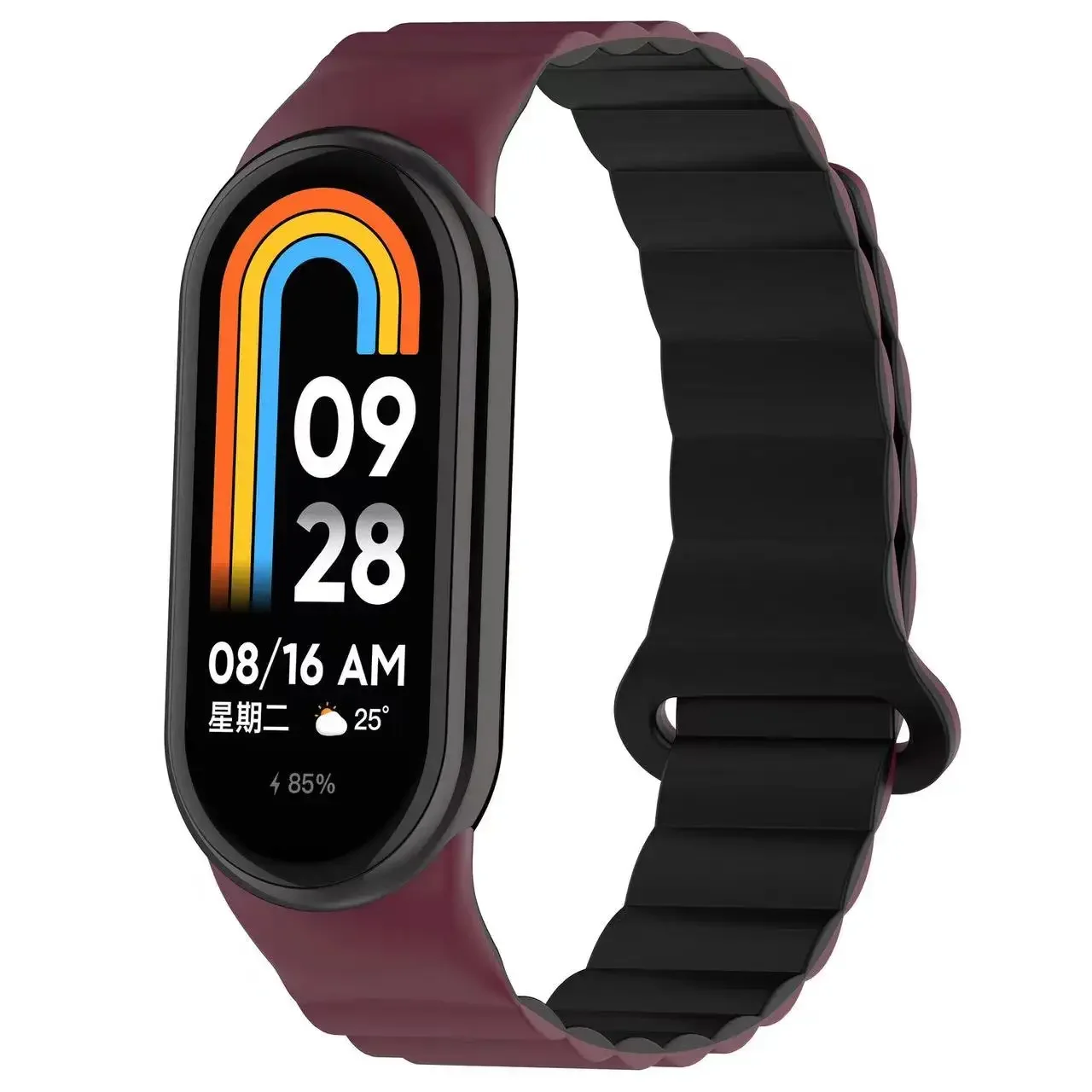 Magnetic Loop Silicone Strap - Comfortable Durable Double Color Bracelet Accessory
