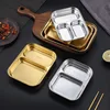 304 Stainless Steel Divided Tray Multiple Size Dinner Plates for Food Restaurant Hotel Tableware Snack Dish Kitchen Organizer 4