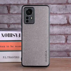Luxury Textile Leather Case with Ultra - Soft TPU and Hard PC: Premium Camera Protection Design for 12X (Light Grey)