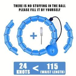 Weighted Exercise Hoop for Adults - Adjustable, Detachable Infinity Fitness Hoop with Extra Links for Enhanced Workouts (24-Blue)