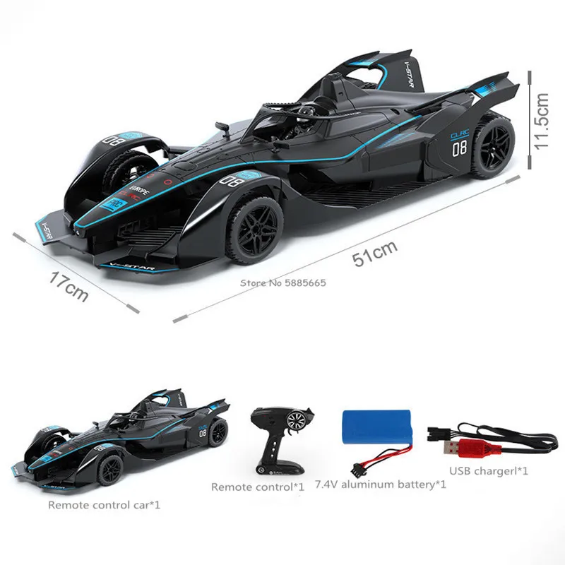 F1レーシングカー,リモコン付き,1:10スケール,大型,4輪幅51cm