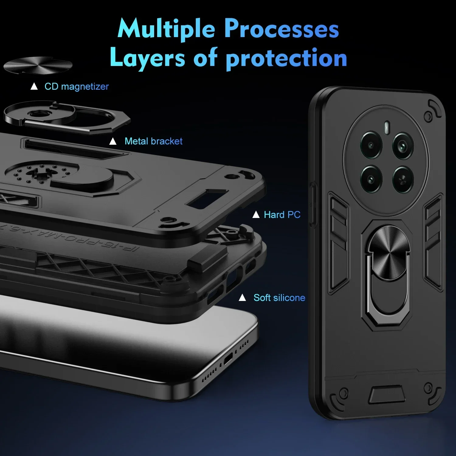Magnetic Bracket Shell Anti-Fall Armor Case