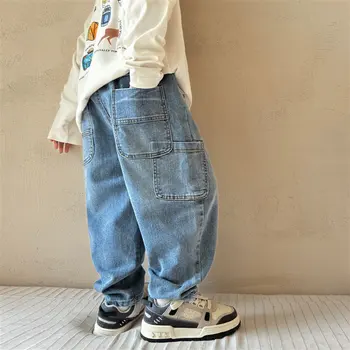 Jeans Versatile Soft Washed Denim Pants w/Letter Print 1
