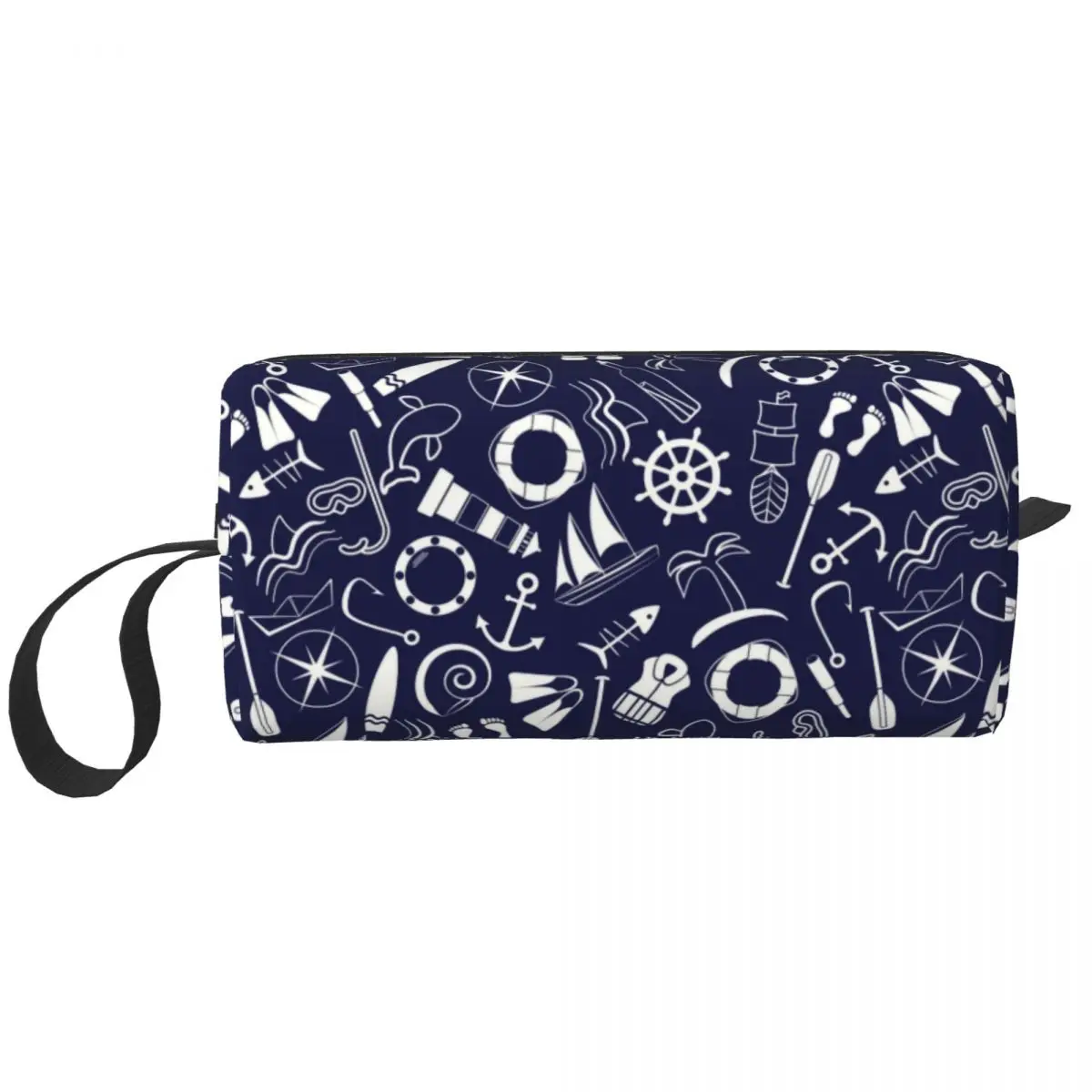 

Kawaii Nautical Anchor Symbols Travel Toiletry Bag Women Sailing Sailor Cosmetic Makeup Organizer Beauty Storage Dopp Kit