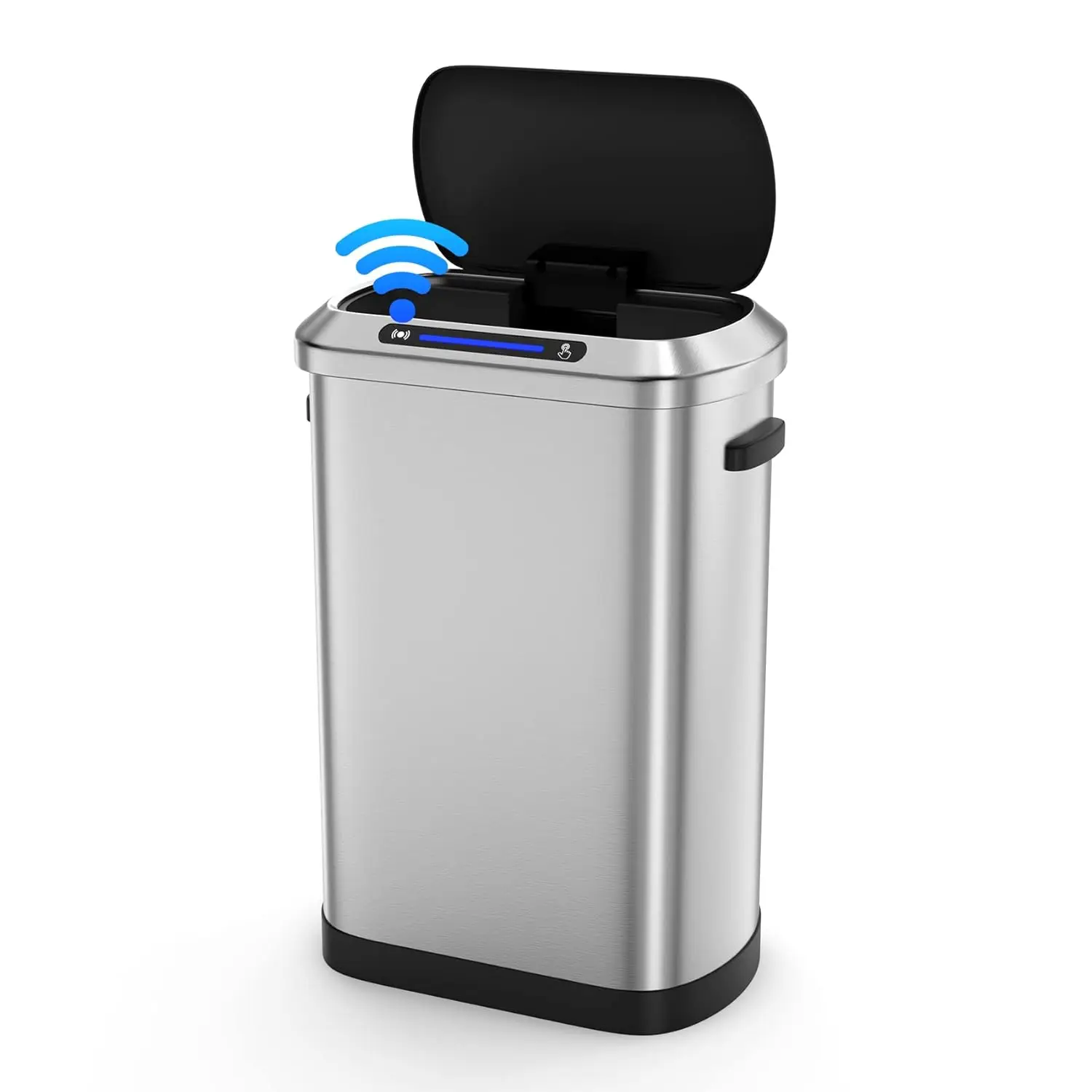 Smart Automatic Trash Can with Lid 13 Gallon, Stainless Steel Thickened Body & Super Mute Sensor Lid with 30 Count, Customized 2