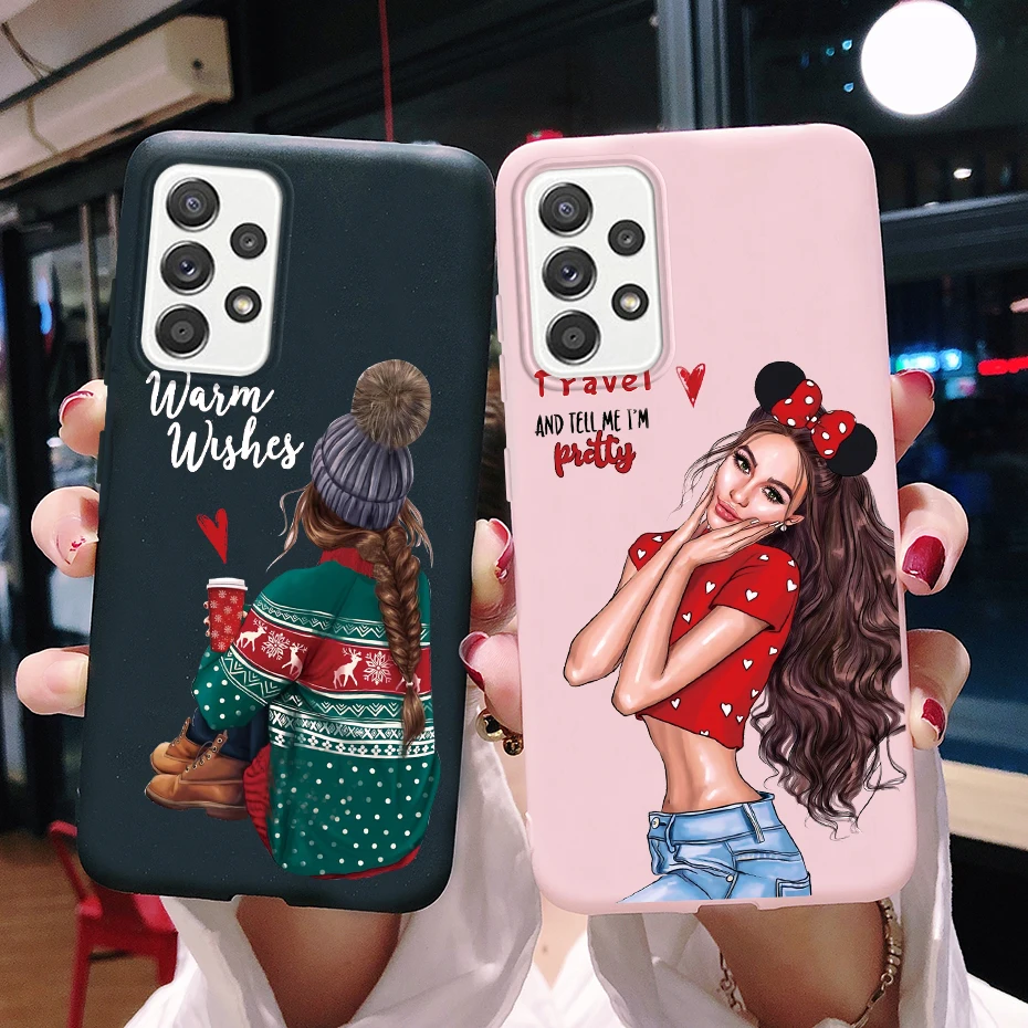 Per Samsung Galaxy A52 Custodia Capodanno Coffee Girl Cover Posteriore Morbida In Silicone Per Samsung A52S A52 A72 A 52 S 5G 4G Custodia Funda