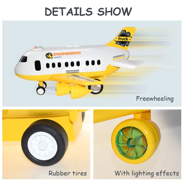 Kids Airplane Toy Music Story Simulation DIY Track Inertia Children's Toy Aircraft Large Size Passenger Plane Airliner Gift Map 4