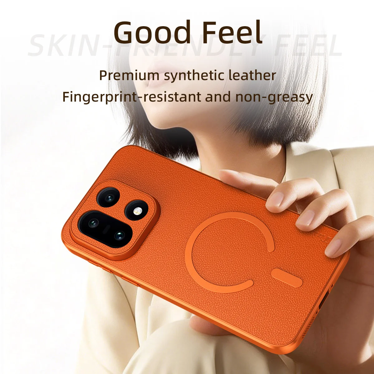 Electroplated Leather Texture Magnetic Phone Case - Anti-Fingerprint & Anti-Oxidation Protection